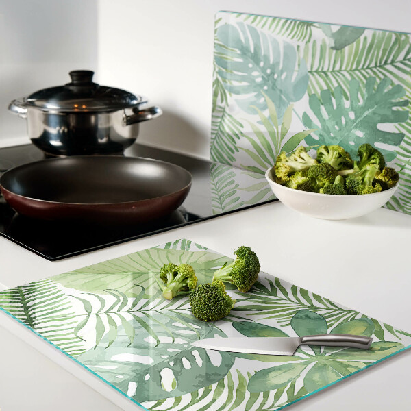 Planche à découper en verre Motif végétal avec des feuilles