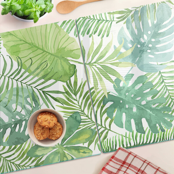 Planche à découper en verre Motif végétal avec des feuilles