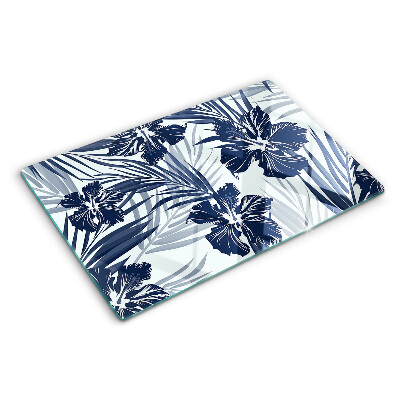 Planche à découper verre Motif floral tropical