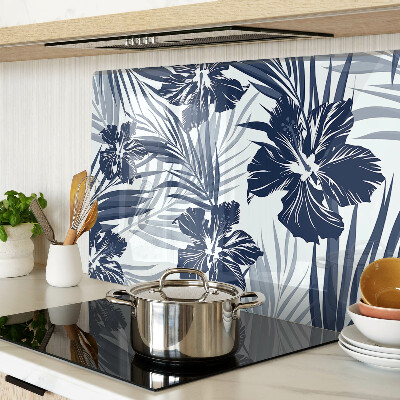 Planche à découper verre Motif floral tropical