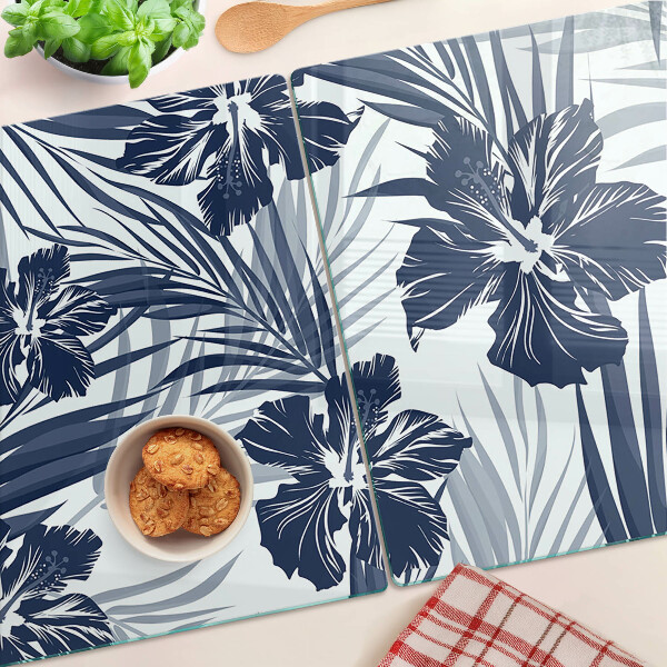 Planche à découper verre Motif floral tropical