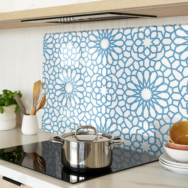 Planche à découper en verre Motif floral dans les tons de bleu