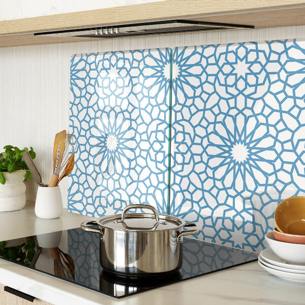 Planche à découper en verre Motif floral dans les tons de bleu