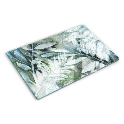 Planche à découper verre Feuilles tropicales aux tons pastel