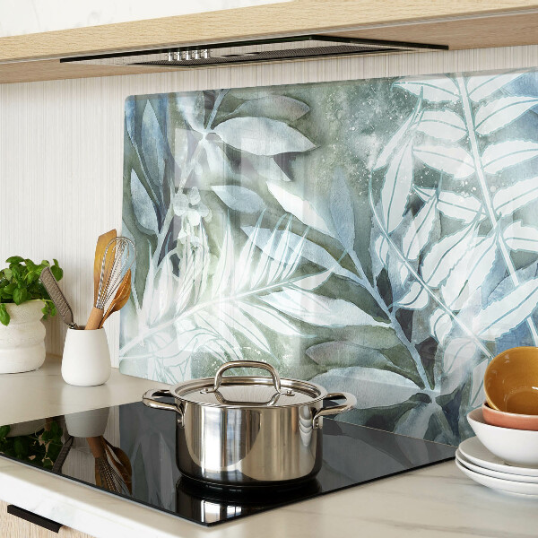 Planche à découper verre Feuilles tropicales aux tons pastel