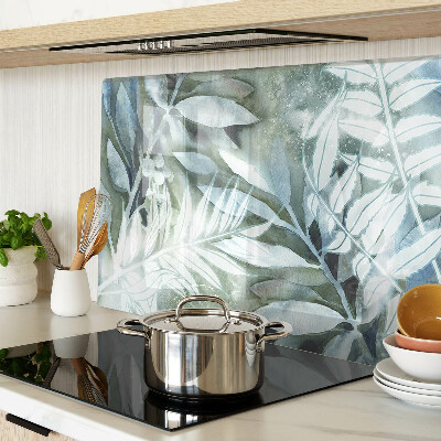 Planche à découper verre Feuilles tropicales aux tons pastel