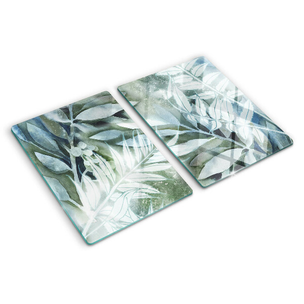 Planche à découper verre Feuilles tropicales aux tons pastel