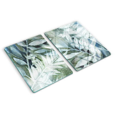 Planche à découper verre Feuilles tropicales aux tons pastel
