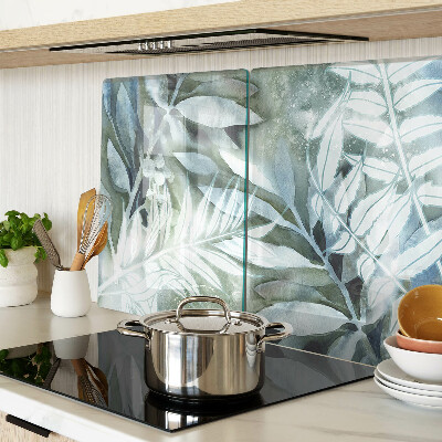 Planche à découper verre Feuilles tropicales aux tons pastel