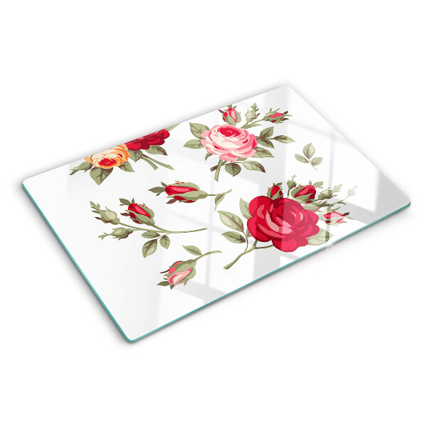 Planche à découper en verre Roses anciennes