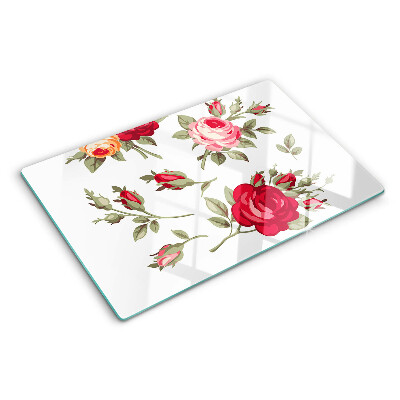 Planche à découper en verre Roses anciennes