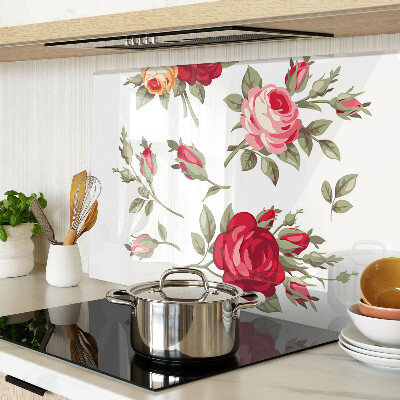 Planche à découper en verre Roses anciennes