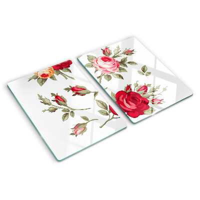 Planche à découper en verre Roses anciennes