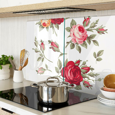Planche à découper en verre Roses anciennes