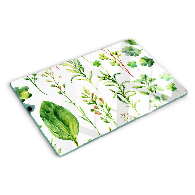 Planche à découper en verre Motifs végétaux dans des tons de vert