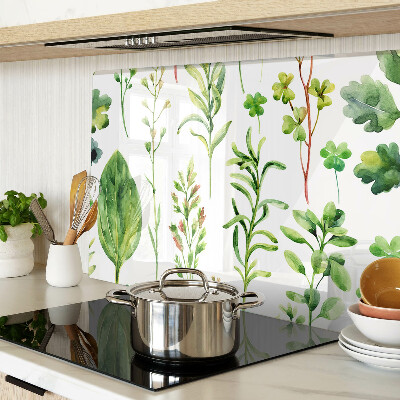 Planche à découper en verre Motifs végétaux dans des tons de vert