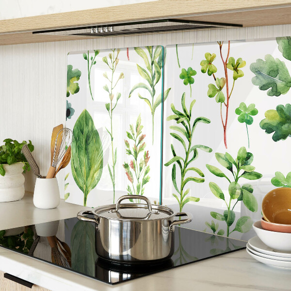 Planche à découper en verre Motifs végétaux dans des tons de vert