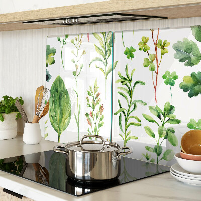 Planche à découper en verre Motifs végétaux dans des tons de vert