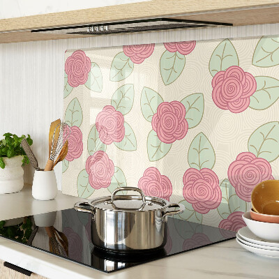 Planche à découper en verre Des roses sur les feuilles
