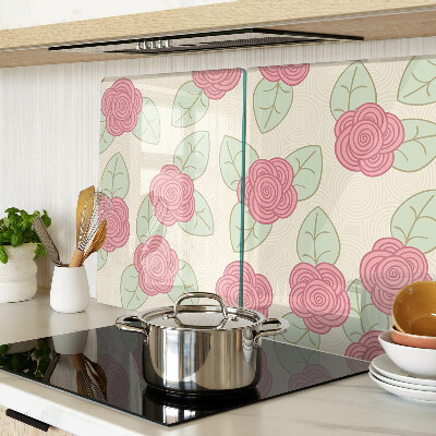 Planche à découper en verre Des roses sur les feuilles