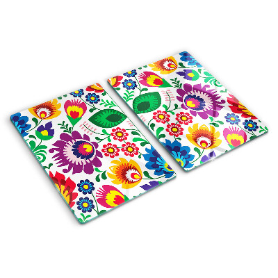 Planche à découper verre Motif folklorique floral