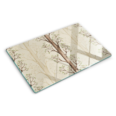 Planche à découper verre Motif de branches d'arbres avec des feuilles