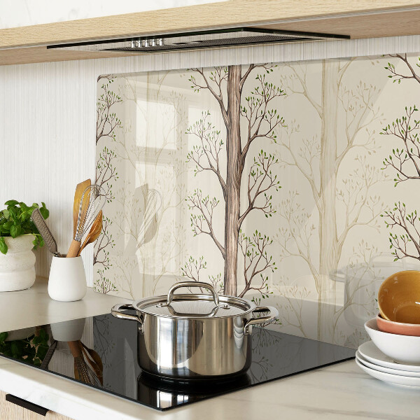 Planche à découper verre Motif de branches d'arbres avec des feuilles