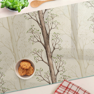 Planche à découper verre Motif de branches d'arbres avec des feuilles