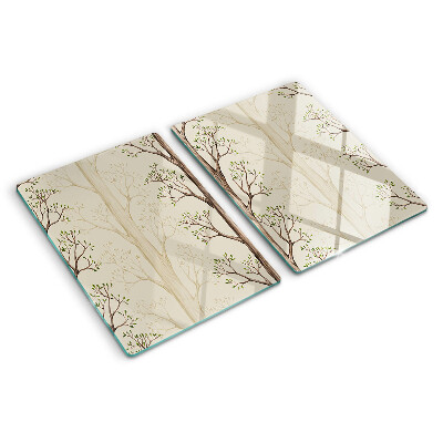 Planche à découper verre Motif de branches d'arbres avec des feuilles