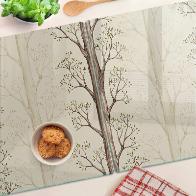 Planche à découper verre Motif de branches d'arbres avec des feuilles