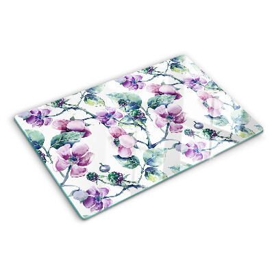 Planche à découper verre Motif floral Magnolia