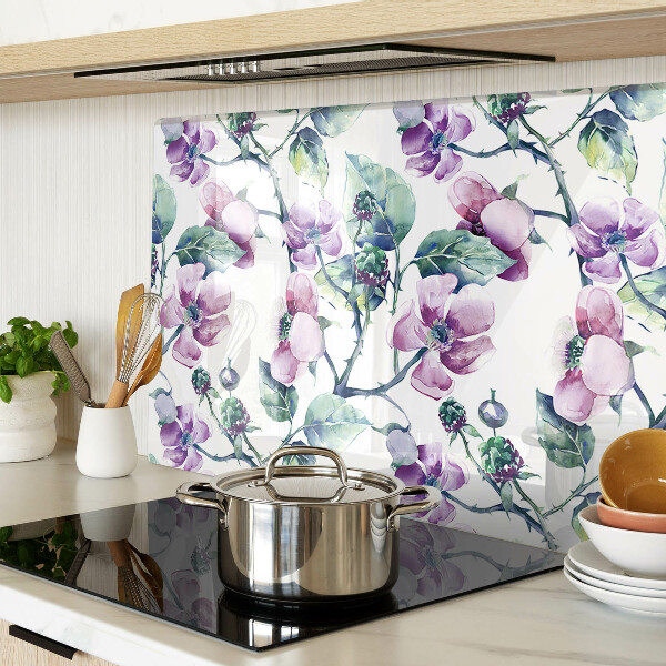 Planche à découper verre Motif floral Magnolia