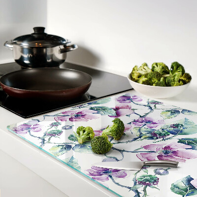 Planche à découper verre Motif floral Magnolia
