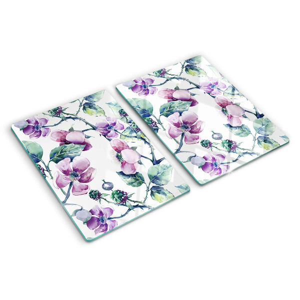 Planche à découper verre Motif floral Magnolia