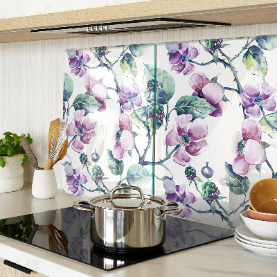 Planche à découper verre Motif floral Magnolia