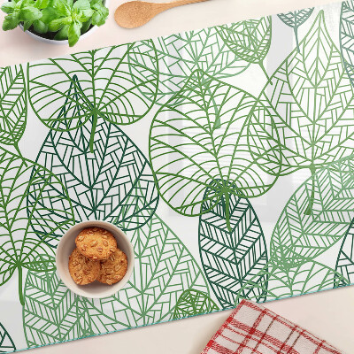 Planche à découper en verre Feuilles dans différentes nuances de vert
