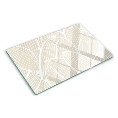 Planche à découper verre Feuilles au motif délicat
