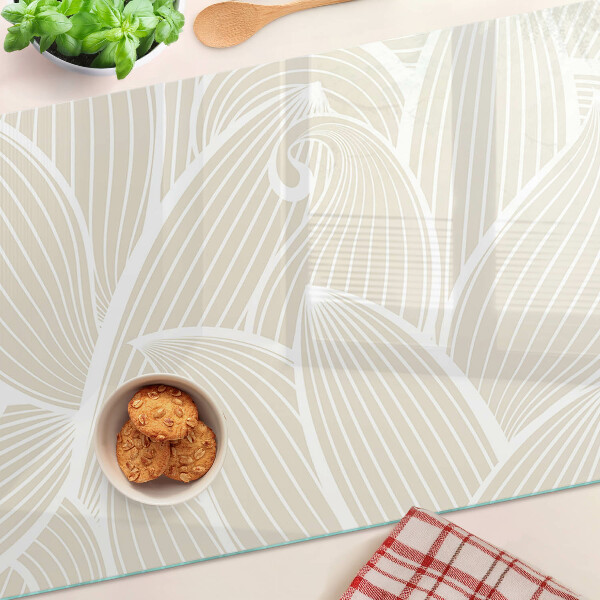 Planche à découper verre Feuilles au motif délicat