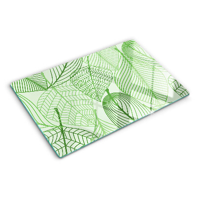 Planche à découper verre Feuilles dans des tons de vert