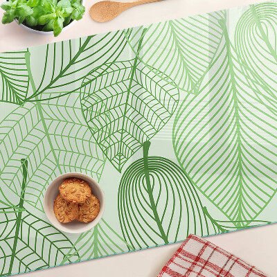 Planche à découper verre Feuilles dans des tons de vert