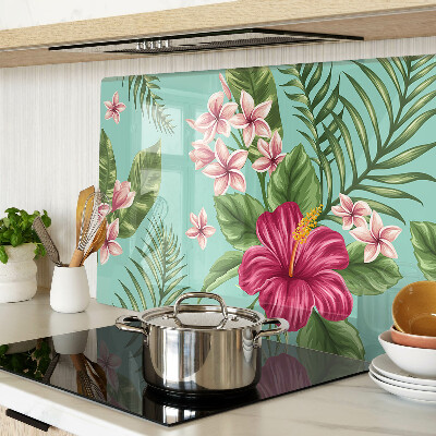 Planche à découper verre Motif floral tropical