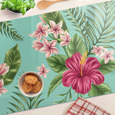 Planche à découper verre Motif floral tropical