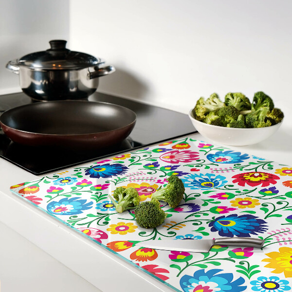Planche à découper en verre Motif folklorique floral