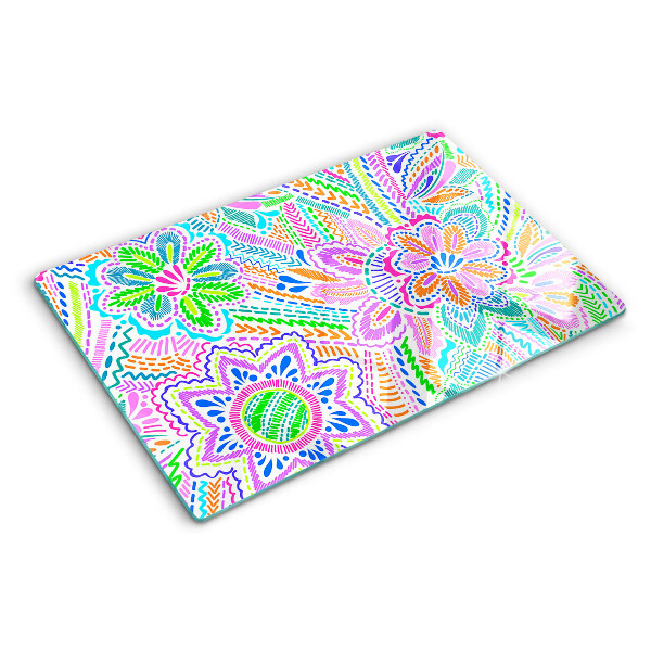 Planche à découper verre Motif floral de style bohème
