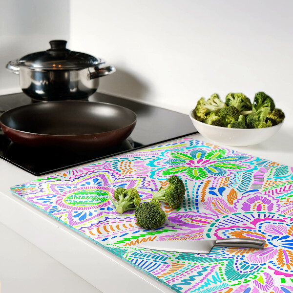 Planche à découper verre Motif floral de style bohème