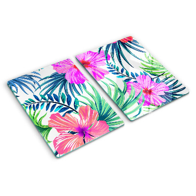 Planche à découper en verre Motif floral tropical