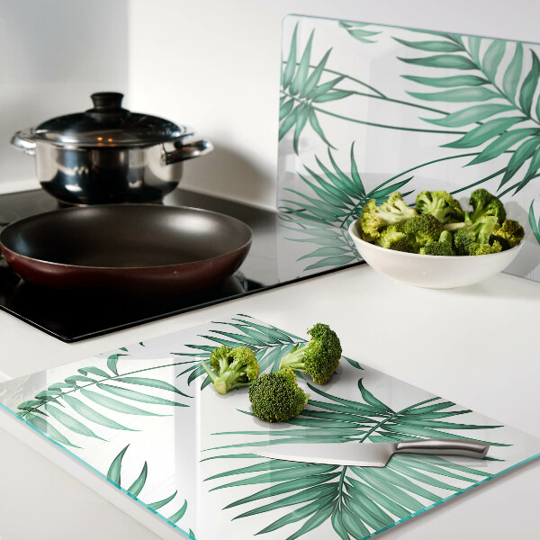 Planche à découper en verre feuilles de palmier
