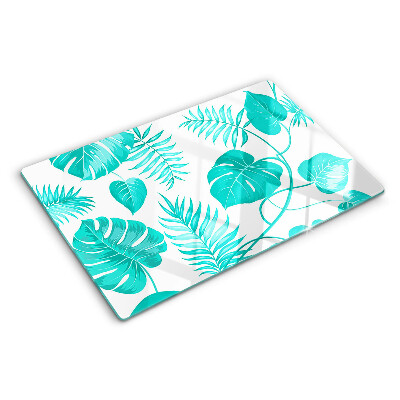 Planche à découper verre Feuilles tropicales dans des tons de vert