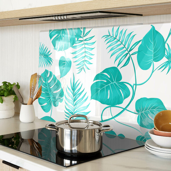 Planche à découper verre Feuilles tropicales dans des tons de vert