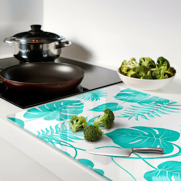 Planche à découper verre Feuilles tropicales dans des tons de vert